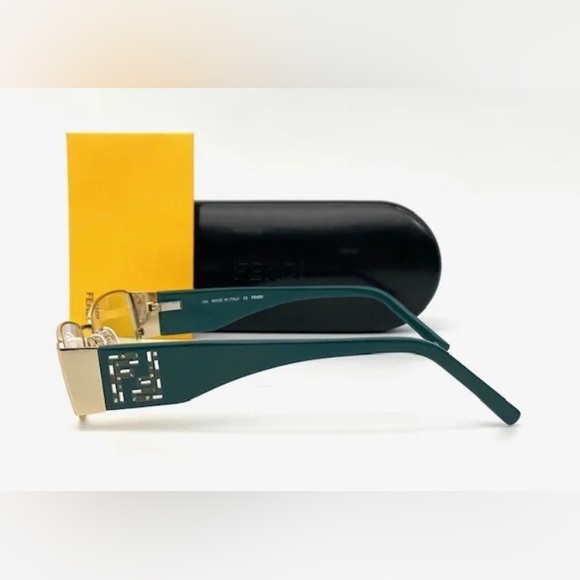 FENDI F923R 758 Gold Teal  / Demo Lens 52mm Eyeglasses - Picture 3 of 4